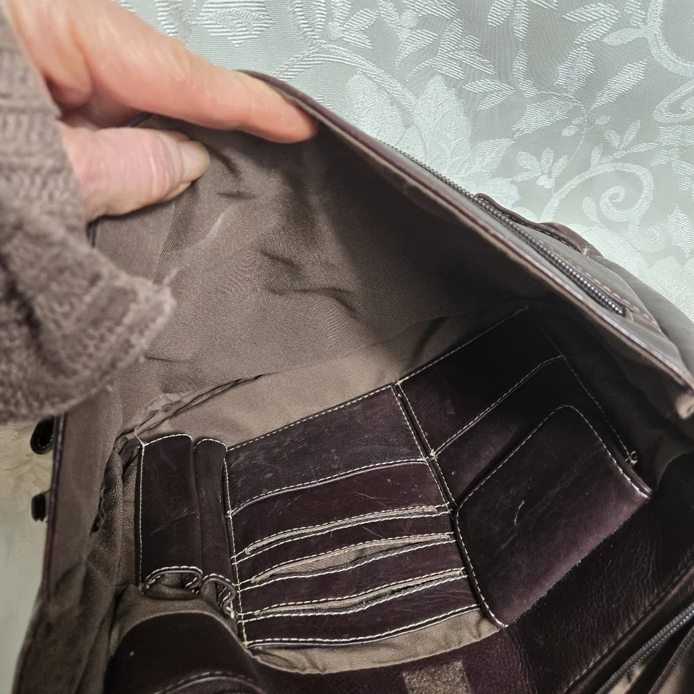 Latico Dark Brown Leather Messenger Bag